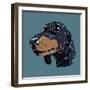 Colorful Hand Drawn Dog Portrait in Vector-null-Framed Art Print