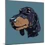 Colorful Hand Drawn Dog Portrait in Vector-null-Mounted Art Print