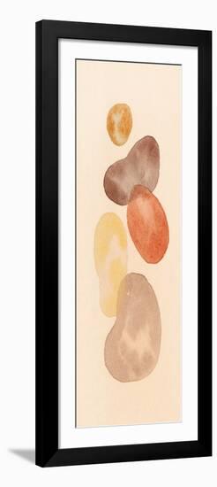 Colorful Hand Drawn Terrazzo Pattern in Watercolor, Beige Background-Ilona Shorokhova-Framed Photographic Print