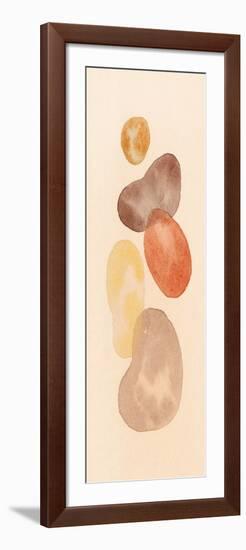 Colorful Hand Drawn Terrazzo Pattern in Watercolor, Beige Background-Ilona Shorokhova-Framed Photographic Print