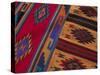 Colorful Hand-Woven Carpet, Oaxaca, Mexico-Judith Haden-Stretched Canvas