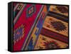 Colorful Hand-Woven Carpet, Oaxaca, Mexico-Judith Haden-Framed Stretched Canvas