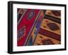 Colorful Hand-Woven Carpet, Oaxaca, Mexico-Judith Haden-Framed Photographic Print