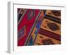 Colorful Hand-Woven Carpet, Oaxaca, Mexico-Judith Haden-Framed Photographic Print