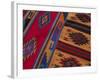 Colorful Hand-Woven Carpet, Oaxaca, Mexico-Judith Haden-Framed Photographic Print