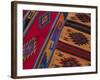 Colorful Hand-Woven Carpet, Oaxaca, Mexico-Judith Haden-Framed Photographic Print