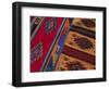 Colorful Hand-Woven Carpet, Oaxaca, Mexico-Judith Haden-Framed Photographic Print