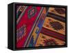 Colorful Hand-Woven Carpet, Oaxaca, Mexico-Judith Haden-Framed Stretched Canvas