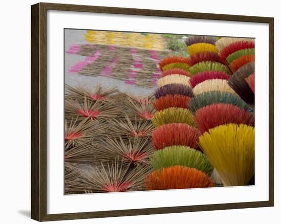 Colorful handmade incense sticks, Da Nang, Vietnam-Cindy Miller Hopkins-Framed Photographic Print