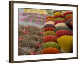 Colorful handmade incense sticks, Da Nang, Vietnam-Cindy Miller Hopkins-Framed Photographic Print