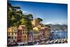 Colorful Harbor Houses in Portofino, Liguria, Italy-George Oze-Stretched Canvas