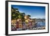 Colorful Harbor Houses in Portofino, Liguria, Italy-George Oze-Framed Photographic Print