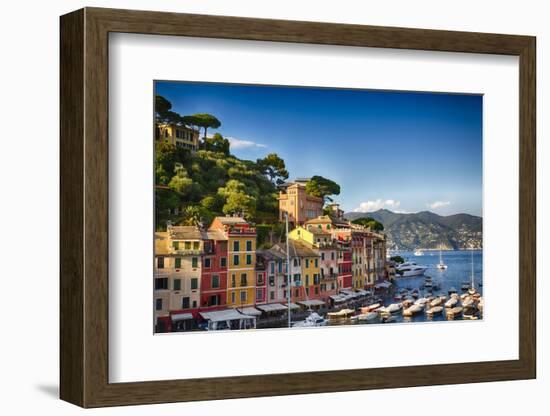 Colorful Harbor Houses in Portofino, Liguria, Italy-George Oze-Framed Photographic Print