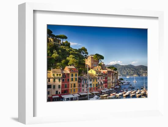 Colorful Harbor Houses in Portofino, Liguria, Italy-George Oze-Framed Photographic Print