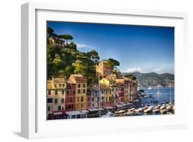 Colorful Harbor Houses in Portofino, Liguria, Italy-George Oze-Framed Photographic Print