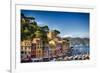 Colorful Harbor Houses in Portofino, Liguria, Italy-George Oze-Framed Photographic Print