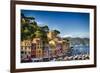 Colorful Harbor Houses in Portofino, Liguria, Italy-George Oze-Framed Photographic Print