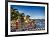 Colorful Harbor Houses in Portofino, Liguria, Italy-George Oze-Framed Photographic Print