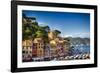 Colorful Harbor Houses in Portofino, Liguria, Italy-George Oze-Framed Photographic Print