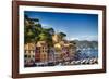 Colorful Harbor Houses in Portofino, Liguria, Italy-George Oze-Framed Photographic Print