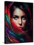 Colorful Head Scarf-Incado-Stretched Canvas