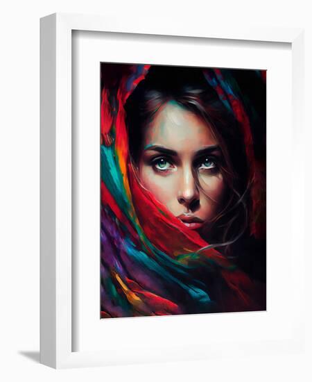 Colorful Head Scarf-Incado-Framed Art Print