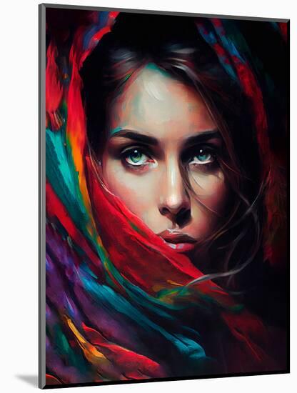 Colorful Head Scarf-Incado-Mounted Art Print