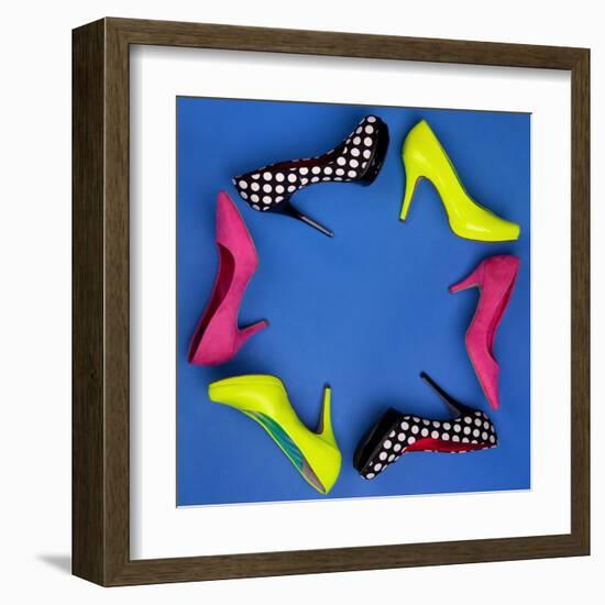 Colorful High Heels Frame-NinaMalyna-Framed Art Print