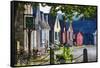 Colorful Historic Houses Mystic Seaport-George Oze-Framed Stretched Canvas