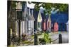 Colorful Historic Houses Mystic Seaport-George Oze-Stretched Canvas