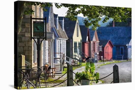 Colorful Historic Houses Mystic Seaport-George Oze-Stretched Canvas