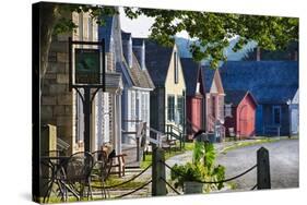 Colorful Historic Houses Mystic Seaport-George Oze-Stretched Canvas