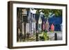 Colorful Historic Houses Mystic Seaport-George Oze-Framed Premium Photographic Print