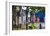 Colorful Historic Houses Mystic Seaport-George Oze-Framed Premium Photographic Print