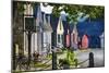 Colorful Historic Houses Mystic Seaport-George Oze-Mounted Premium Photographic Print