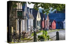 Colorful Historic Houses Mystic Seaport-George Oze-Stretched Canvas