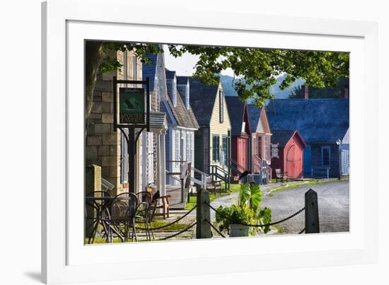 Colorful Historic Houses Mystic Seaport-George Oze-Framed Photographic Print