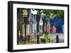 Colorful Historic Houses Mystic Seaport-George Oze-Framed Photographic Print