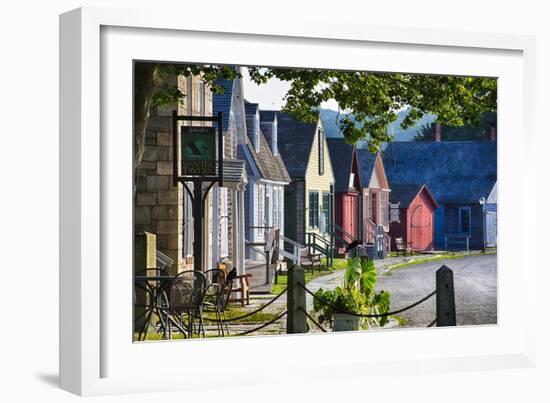 Colorful Historic Houses Mystic Seaport-George Oze-Framed Photographic Print