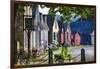 Colorful Historic Houses Mystic Seaport-George Oze-Framed Photographic Print