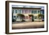 Colorful Historic Houses, Savannah, Georgia-George Oze-Framed Photographic Print