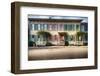 Colorful Historic Houses, Savannah, Georgia-George Oze-Framed Photographic Print