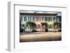 Colorful Historic Houses, Savannah, Georgia-George Oze-Framed Photographic Print