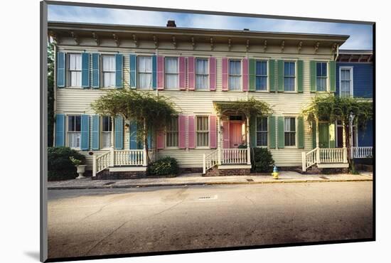 Colorful Historic Houses, Savannah, Georgia-George Oze-Mounted Photographic Print