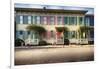 Colorful Historic Houses, Savannah, Georgia-George Oze-Framed Photographic Print