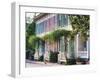 Colorful Historic Row Houses, Savannah, Georgia-George Oze-Framed Photographic Print