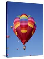 Colorful Hot Air Balloon in Sky, Albuquerque, New Mexico, USA-null-Stretched Canvas