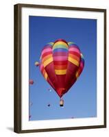 Colorful Hot Air Balloon in Sky, Albuquerque, New Mexico, USA-null-Framed Photographic Print