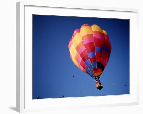 Colorful Hot Air Balloon in Sky, Albuquerque, New Mexico, USA-null-Framed Photographic Print