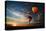 Colorful Hot Air Balloon is Flying at Sunrise-rozbyshaka-Stretched Canvas